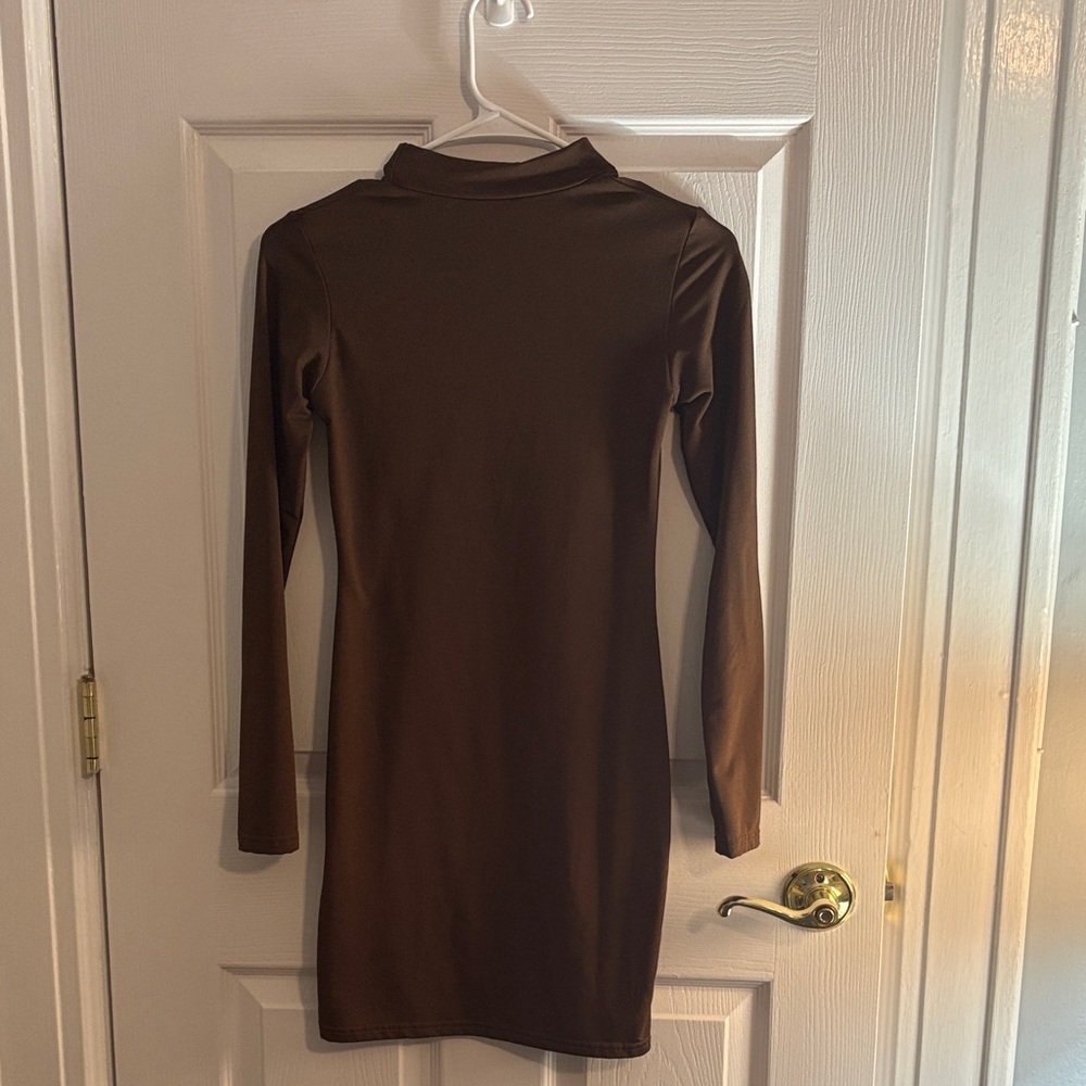 Fashion Nova Chocolate Long Sleeve Dress